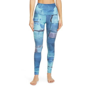 Zella Blue Teal Abstract Print Leggings LP